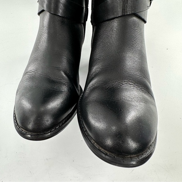 Franco sarto knee high wide calf boots size 6.5 37 L-Canary black leather riding - Picture 11 of 13